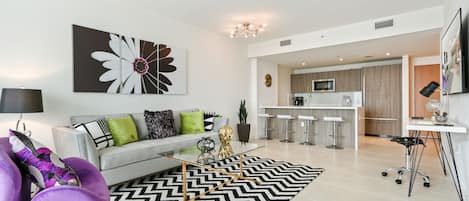 Modern, open-concept floor plan filled w/ ample seating