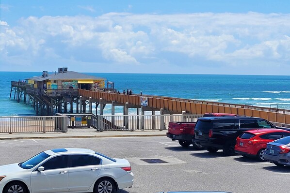 Second floor unit is located within the desirable Daytona Beach Shores neighborhood right next to the famous Sunglow Pier!