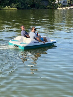 Adults love the pedal boat too!