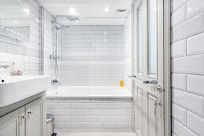 Luxury bathroom with 24 hour hot water! Bath and Shower so take your pick!