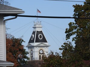 view onto downtown courthouse from the house