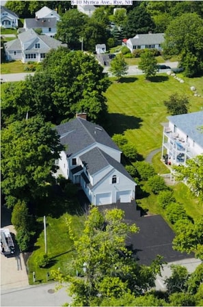 Plenty of parking and grassy yard to play games and sports