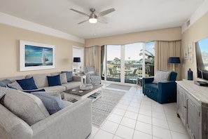 Saint Simons Grand 114 - Living Space Looks Out to Atlantic Ocean Views