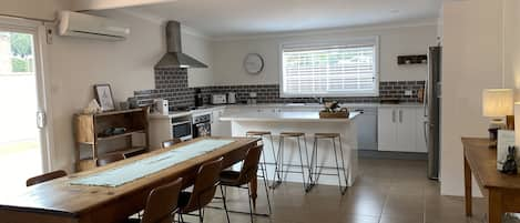 Kitchen and dining room.