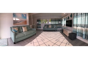 Living room with 2 queen size sofa sleepers