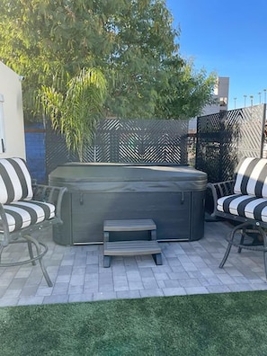 Recently added hot tub!