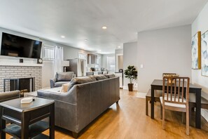 Living room and dining area