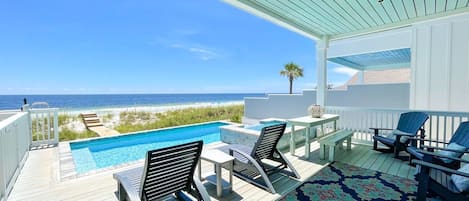 Private Beachfront Pool and Pool Deck