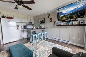Enjoy the 60" TV in the living room!