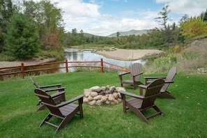 Amazing views from this fire or just relax and listen to the river.