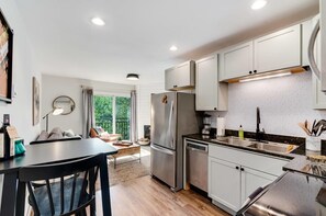 View of sitting area from kitchen