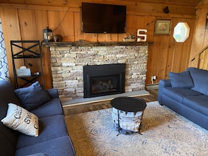 Main living area featuring gas fireplace