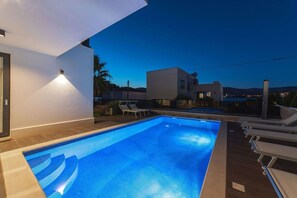 Private pool on the terrace of a Croatia luxury vacation villa for rent in Trogir