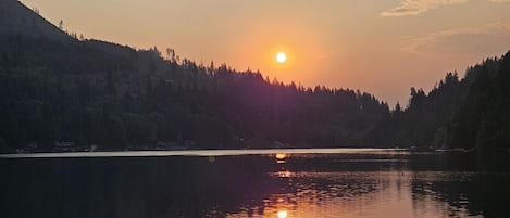 Sunrise view from the cabins top deck