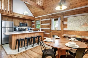 Share laughter and good food in this cozy dining area.