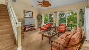 Regency at Poipu Kai #621 - Garden View Living Room - Parrish Kauai