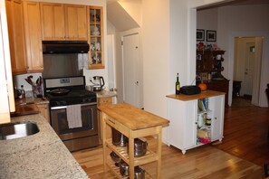 Kitchen and island