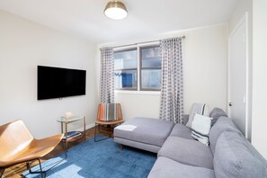 Great L-Couch for relaxing and lounging after a long day of skiing or hiking.