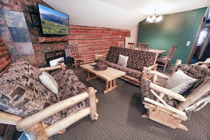 Living Room with Queen and Full Futons