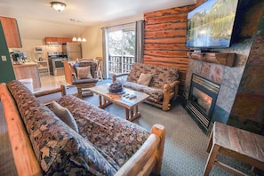 Living Room with Sliders to Deck