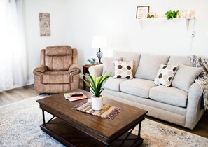 Enjoy this exceptional living room space on these comfortable sofas and recliner!!