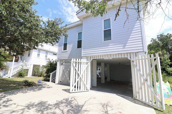 Garage area in the front of the home