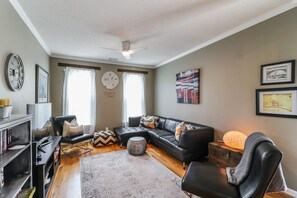 Living room at the front entrance of the home