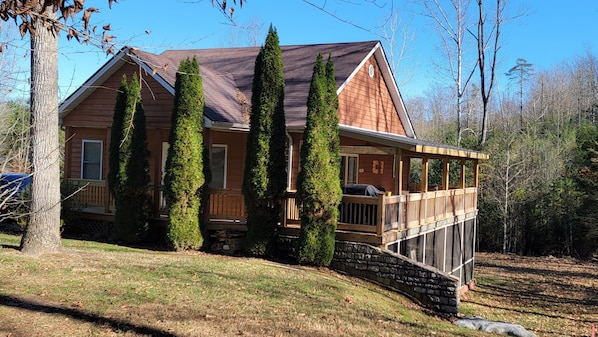 New beautiful covered 2 story deck to enjoy the outdoors rain or shine.