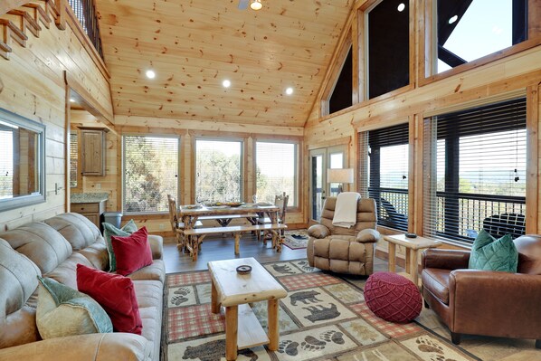 Plenty of seating for all of your friends and family to gather in one room.