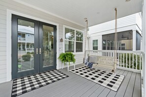 Guests love swinging on the front porch swing.