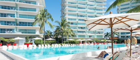 Beach front pool