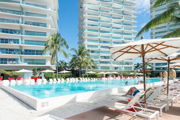 Beach front pool