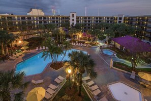 There is a swimming pool, and it is heated!