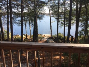 Lake view from back deck - note easy pathway to dock