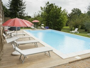 Water, Property, Plant, Furniture, Sky, Swimming Pool, Shade, Rectangle, Tree, Outdoor Furniture