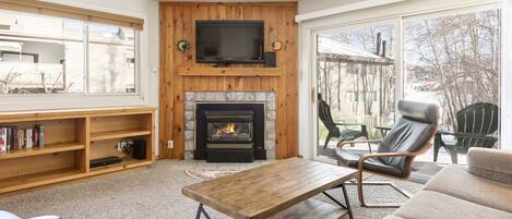 Cozy gas fireplace in the living room