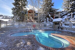 The Snow Flower heated soaking pool 1 and hot tub.