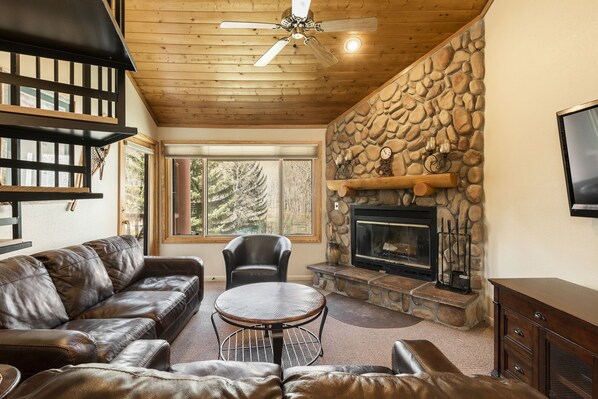 Riverstone fireplace