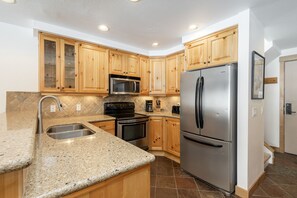 Stainless steel appliances in the kitchen