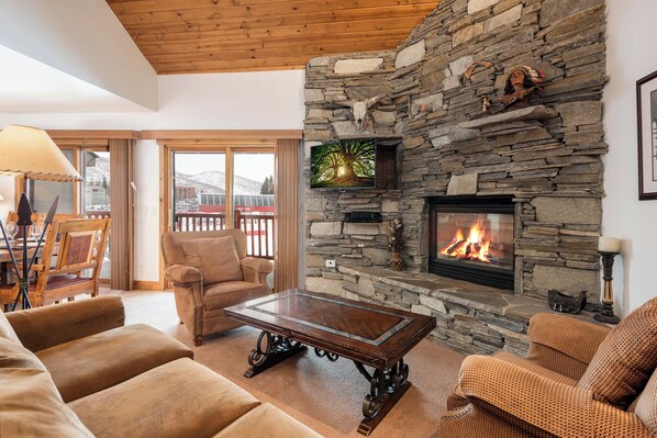Living room overlooking the resort