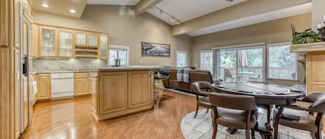 living room and kitchen