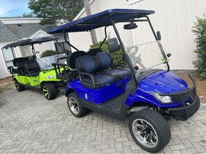 Six-seater and four-seater golf carts included with the rental!