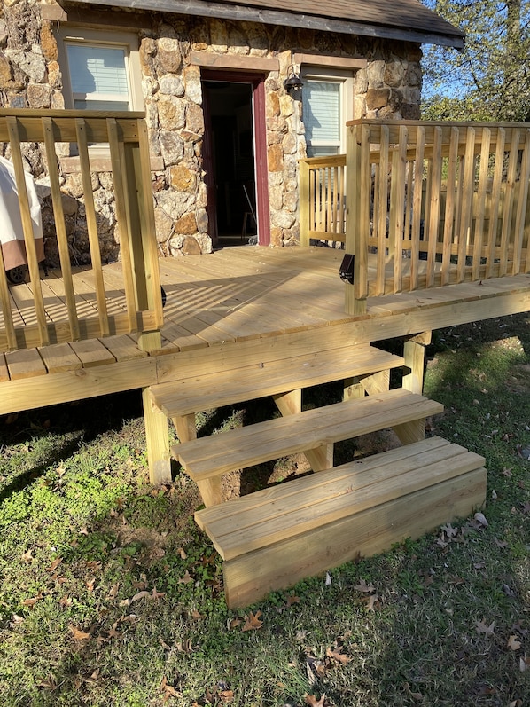 Back deck with propane grill