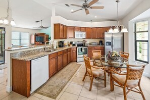 Kitchen and dining area