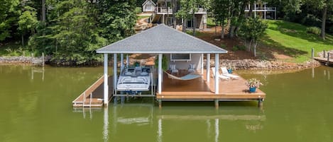 1700 sq ft dock for lounging, swimming, sunbathing and great happy hour views!