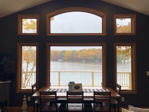 Farmhouse table with 6 chairs & a bench