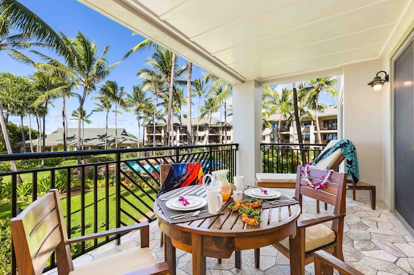 Lanai with ocean views