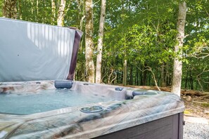 Soak your stress away in the brand new outdoor hot tub.