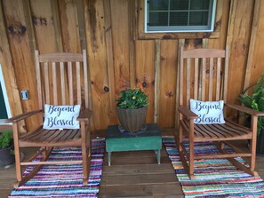 Front porch of Cabin Fever.  
