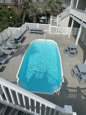 Very Private Pool, Tables to dine, Various Chairs surrounding